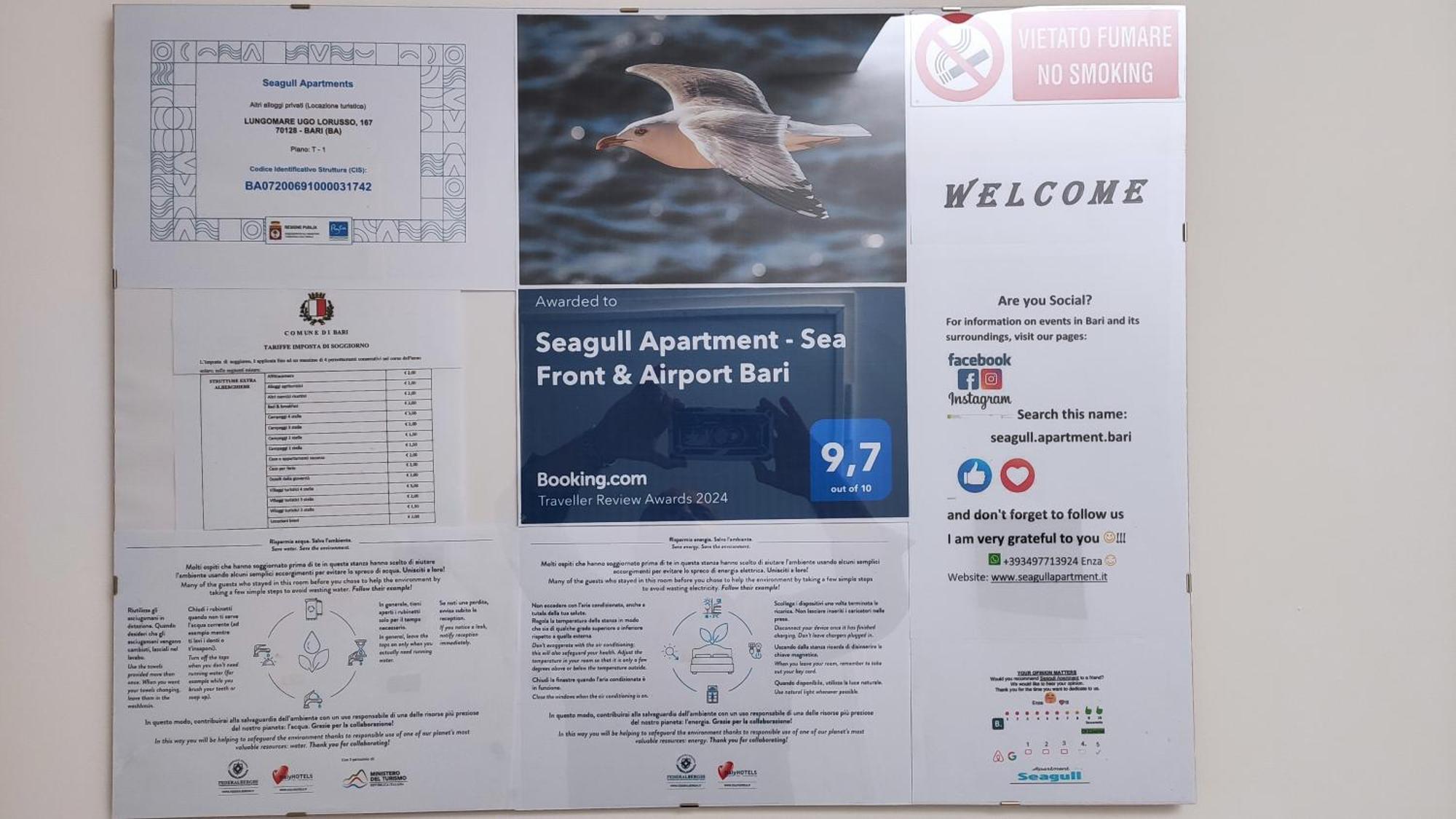 Seagull Apartments - Front And Sea View & Airport Bari Luaran gambar